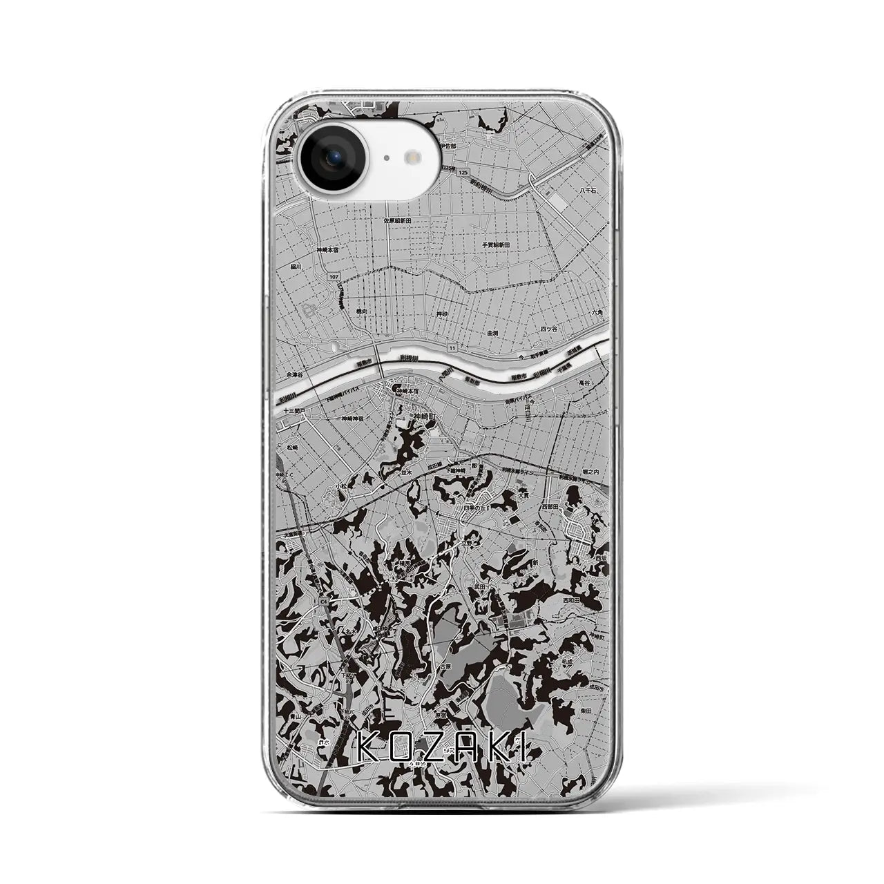 【神崎(千葉県)】地図柄iPhoneケース(クリアタイプ)