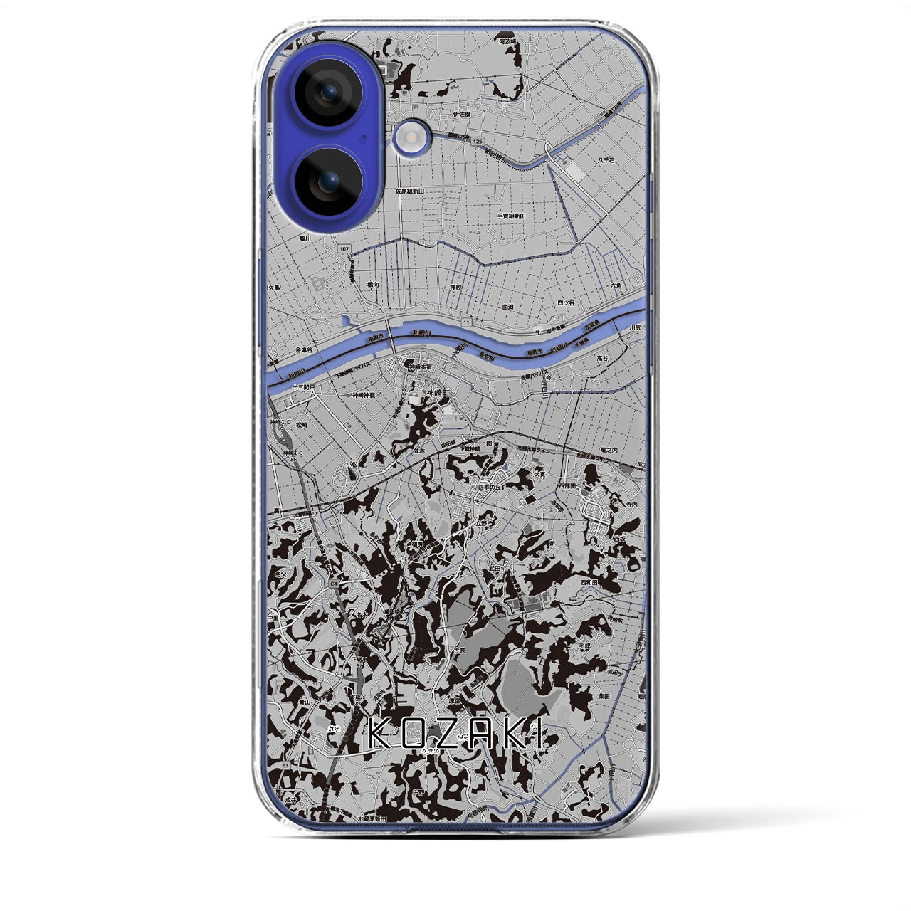 【神崎(千葉県)】地図柄iPhoneケース(クリアタイプ)