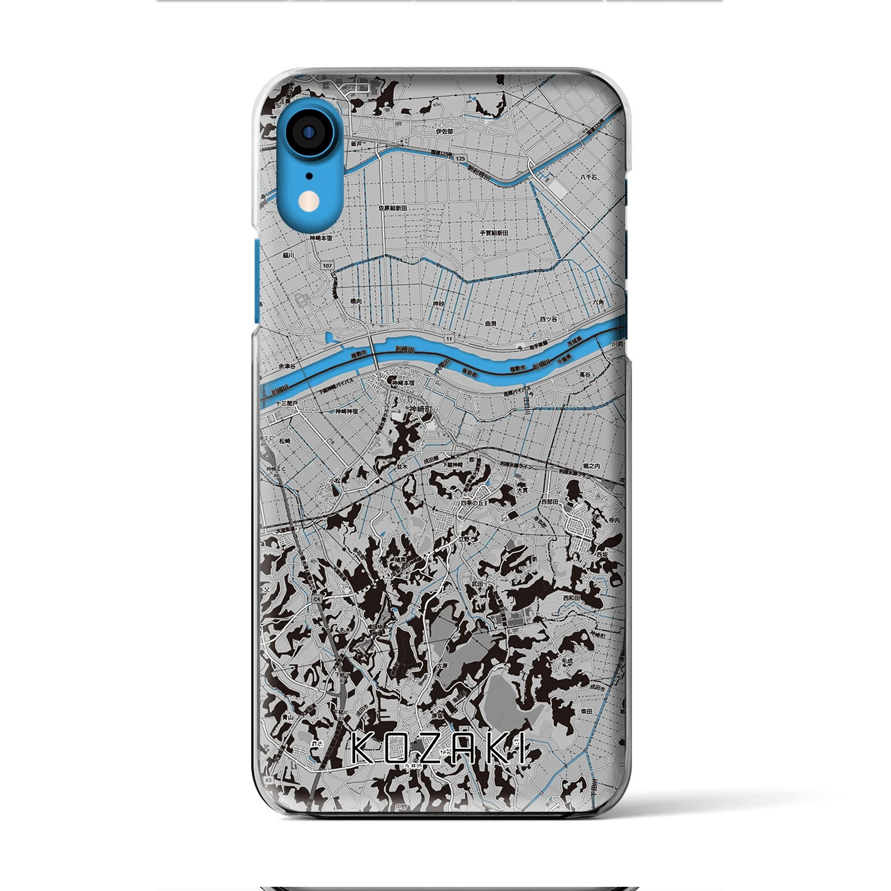 【神崎(千葉県)】地図柄iPhoneケース(クリアタイプ)