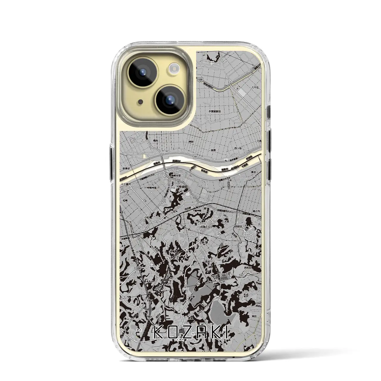 【神崎(千葉県)】地図柄iPhoneケース(MagSafeタイプ)