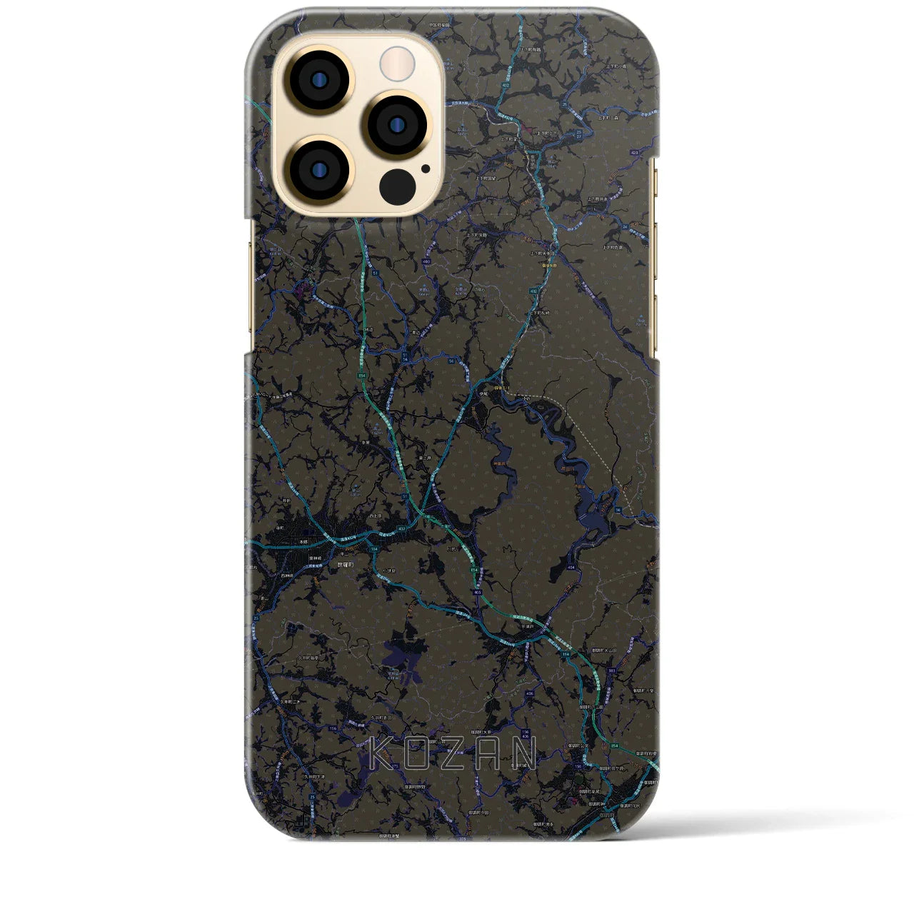 【甲山(広島県)】地図柄iPhoneケース(バックカバータイプ)