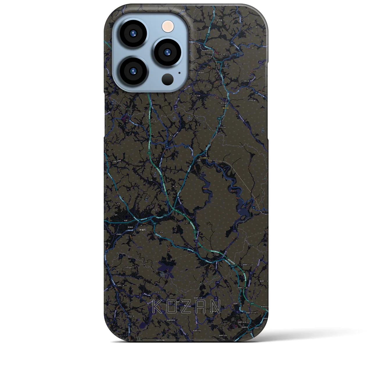 【甲山(広島県)】地図柄iPhoneケース(バックカバータイプ)