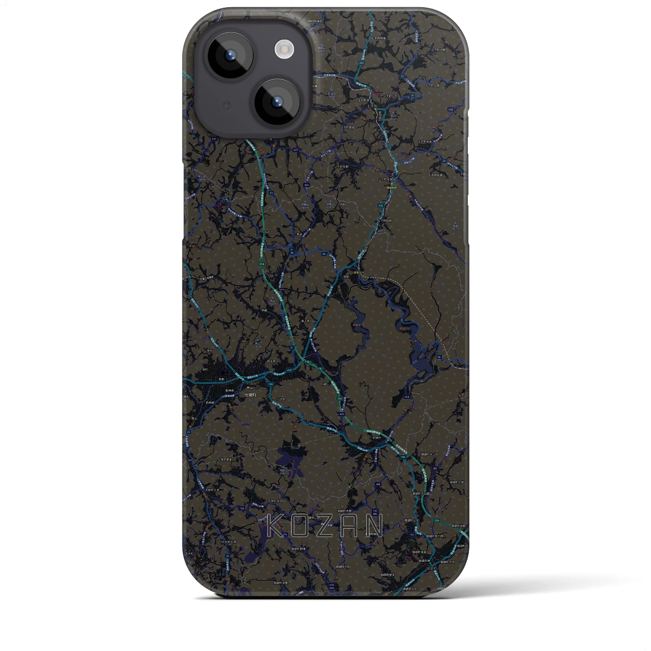 【甲山(広島県)】地図柄iPhoneケース(バックカバータイプ)