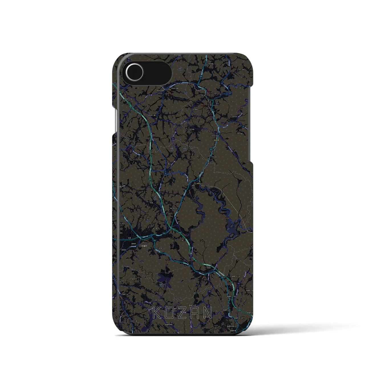 【甲山(広島県)】地図柄iPhoneケース(バックカバータイプ)