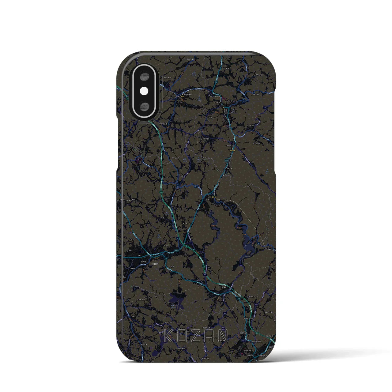 【甲山(広島県)】地図柄iPhoneケース(バックカバータイプ)