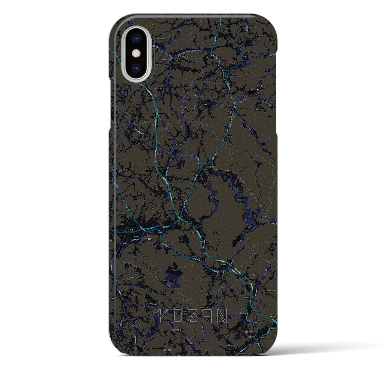 【甲山(広島県)】地図柄iPhoneケース(バックカバータイプ)