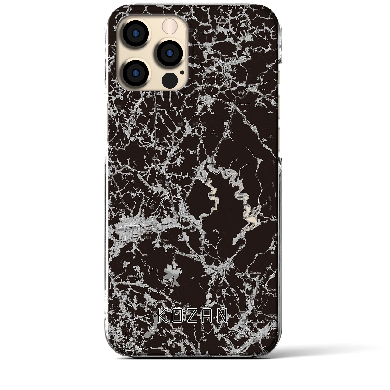 【甲山(広島県)】地図柄iPhoneケース(クリアタイプ)