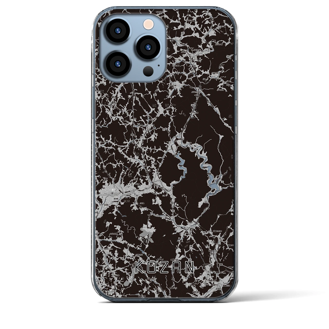 【甲山(広島県)】地図柄iPhoneケース(クリアタイプ)