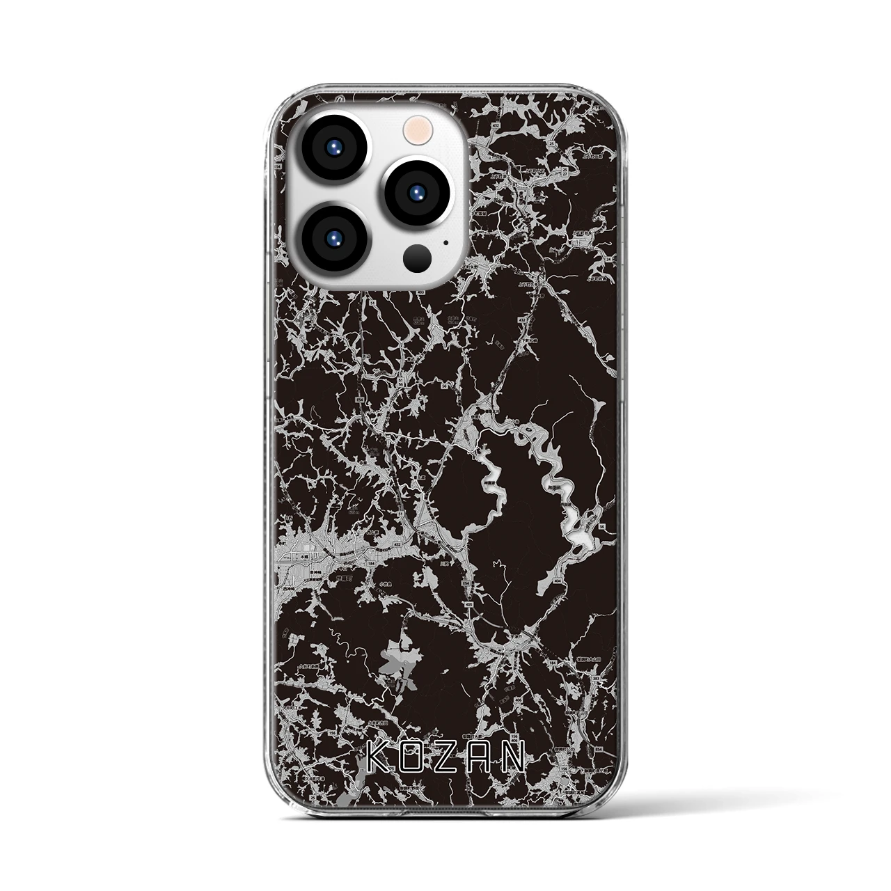 【甲山(広島県)】地図柄iPhoneケース(クリアタイプ)