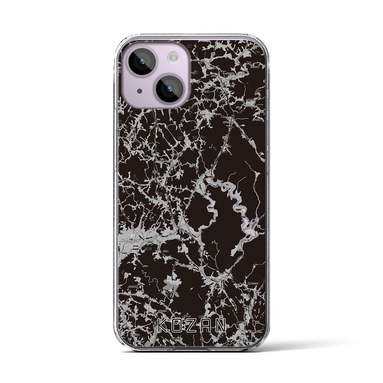 【甲山(広島県)】地図柄iPhoneケース(クリアタイプ)