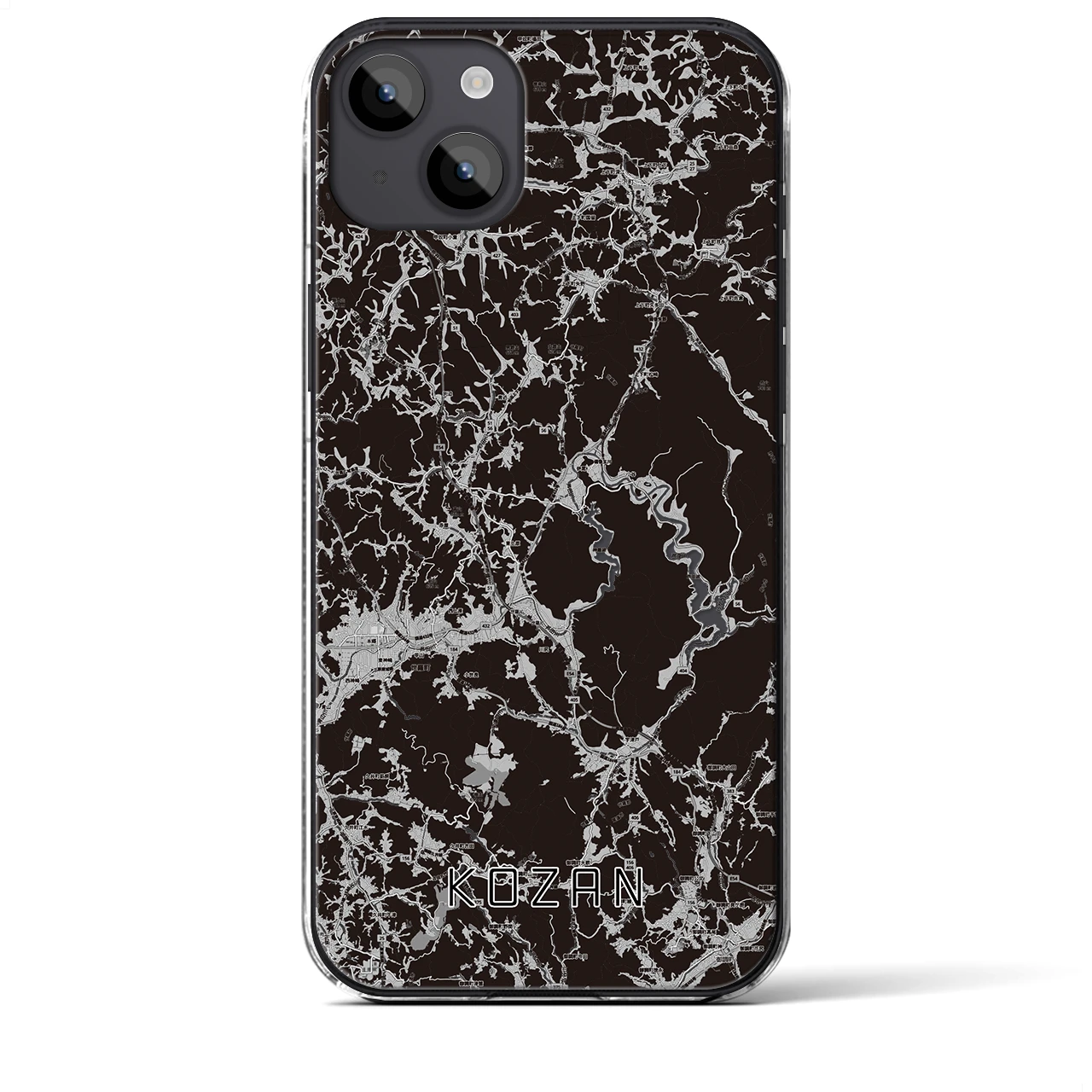 【甲山(広島県)】地図柄iPhoneケース(クリアタイプ)