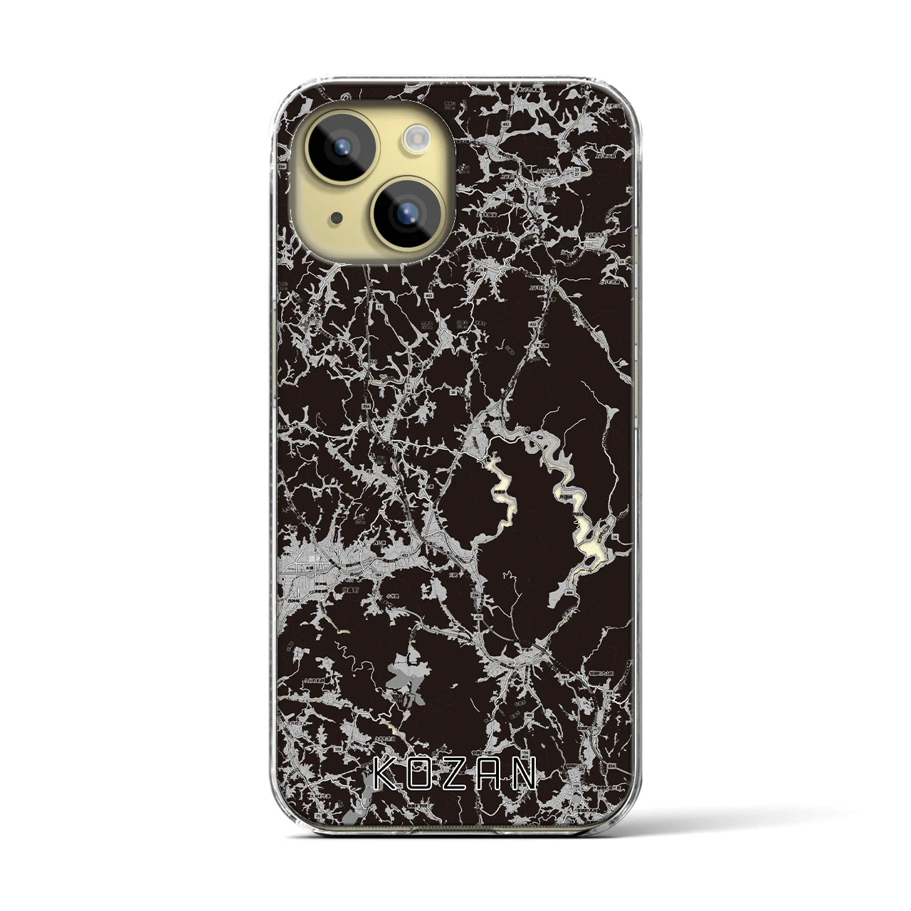 【甲山(広島県)】地図柄iPhoneケース(クリアタイプ)