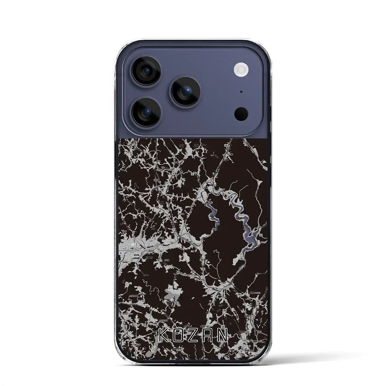 【甲山(広島県)】地図柄iPhoneケース(クリアタイプ)モノトーン・iPhone 17 Pro Max 用