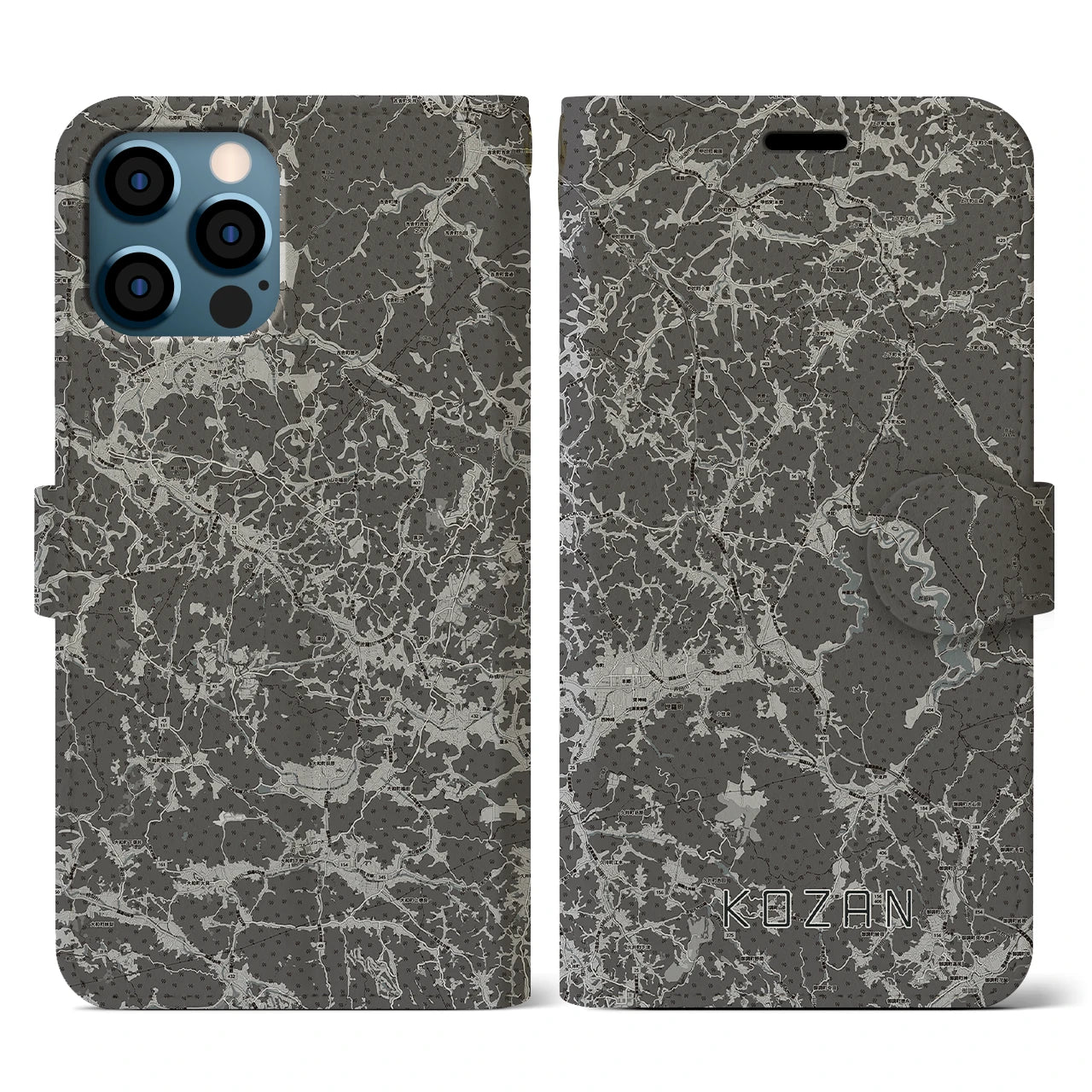 【甲山(広島県)】地図柄iPhoneケース(手帳タイプ)