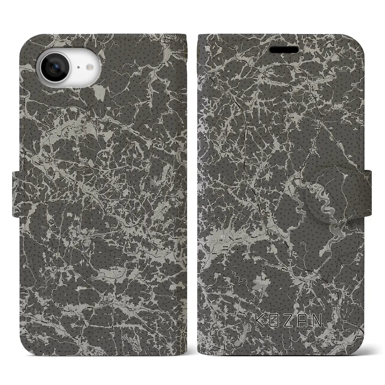 【甲山(広島県)】地図柄iPhoneケース(手帳タイプ)