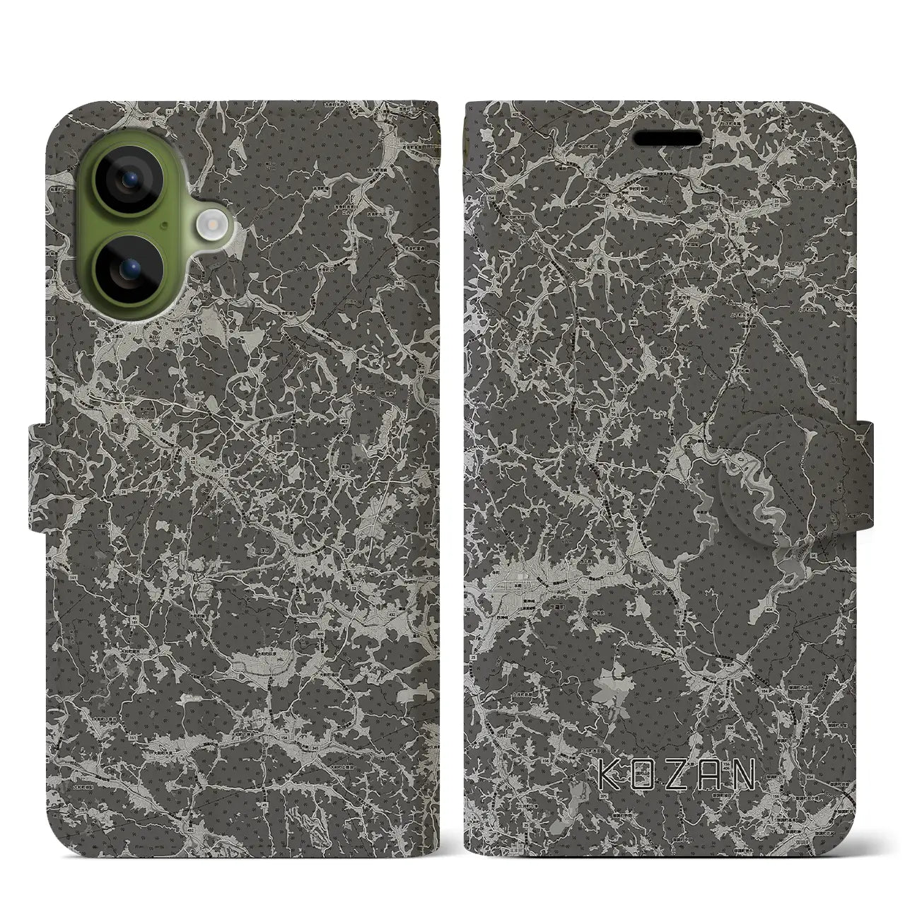 【甲山(広島県)】地図柄iPhoneケース(手帳タイプ)