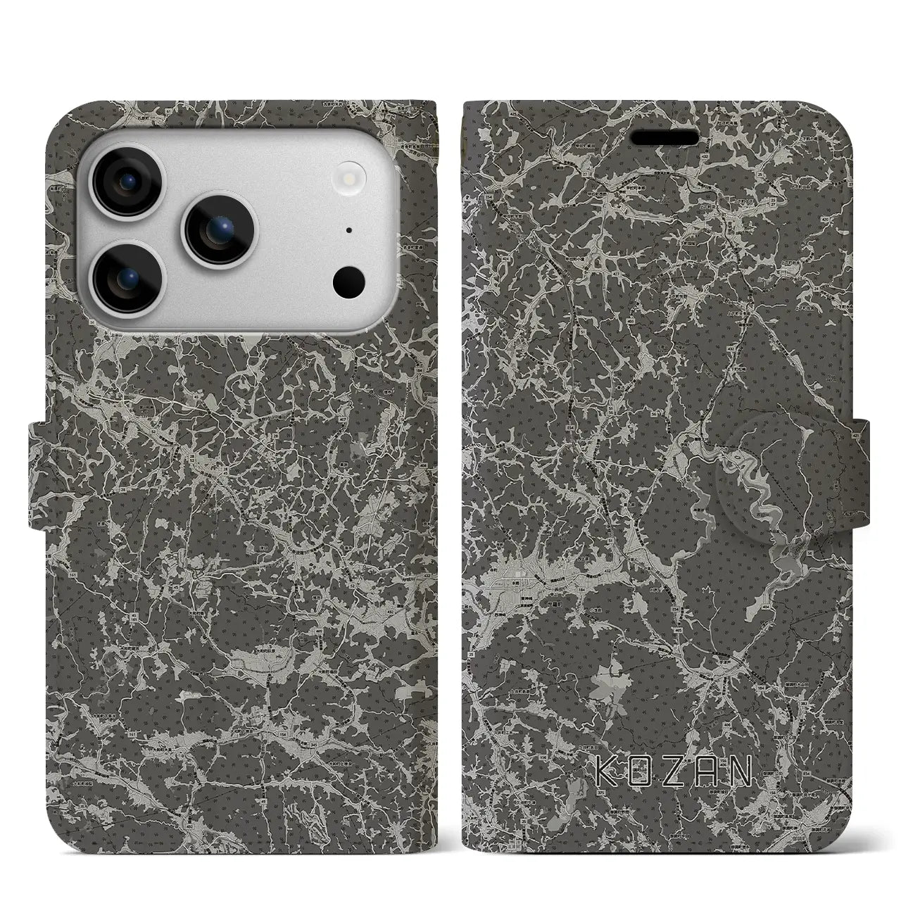 【甲山(広島県)】地図柄iPhoneケース(手帳タイプ)