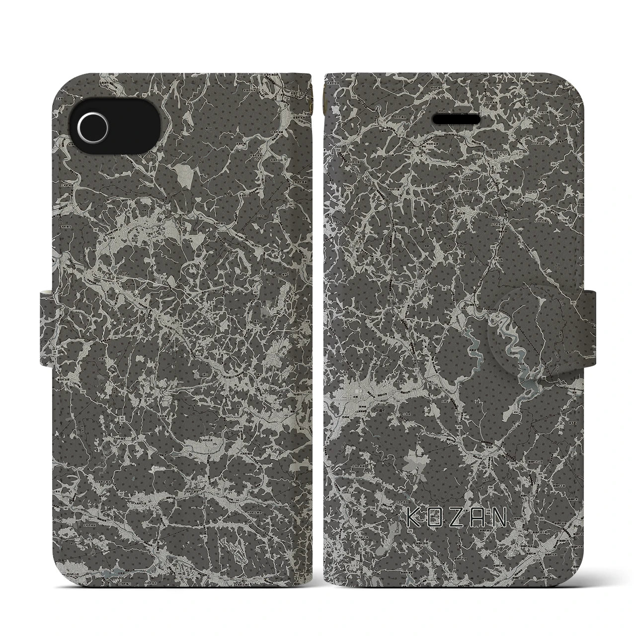 【甲山(広島県)】地図柄iPhoneケース(手帳タイプ)