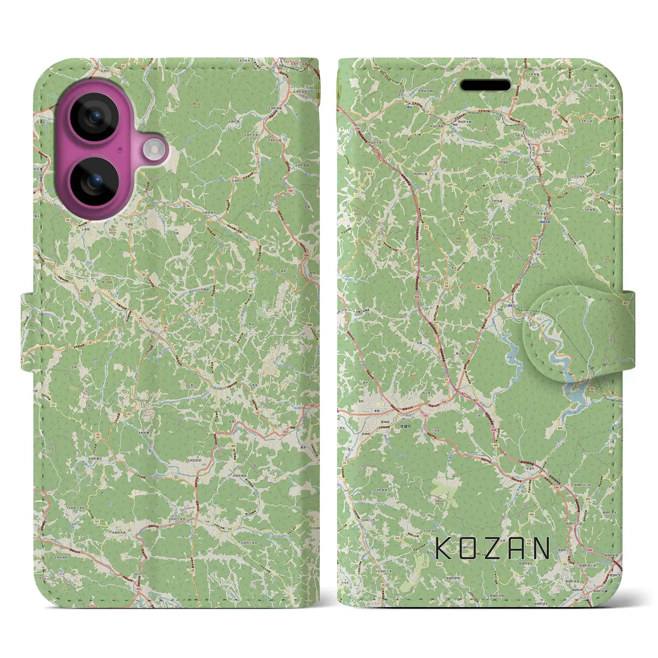 【甲山(広島県)】地図柄iPhoneケース(手帳タイプ)ナチュラル・iPhone 16 Pro 用