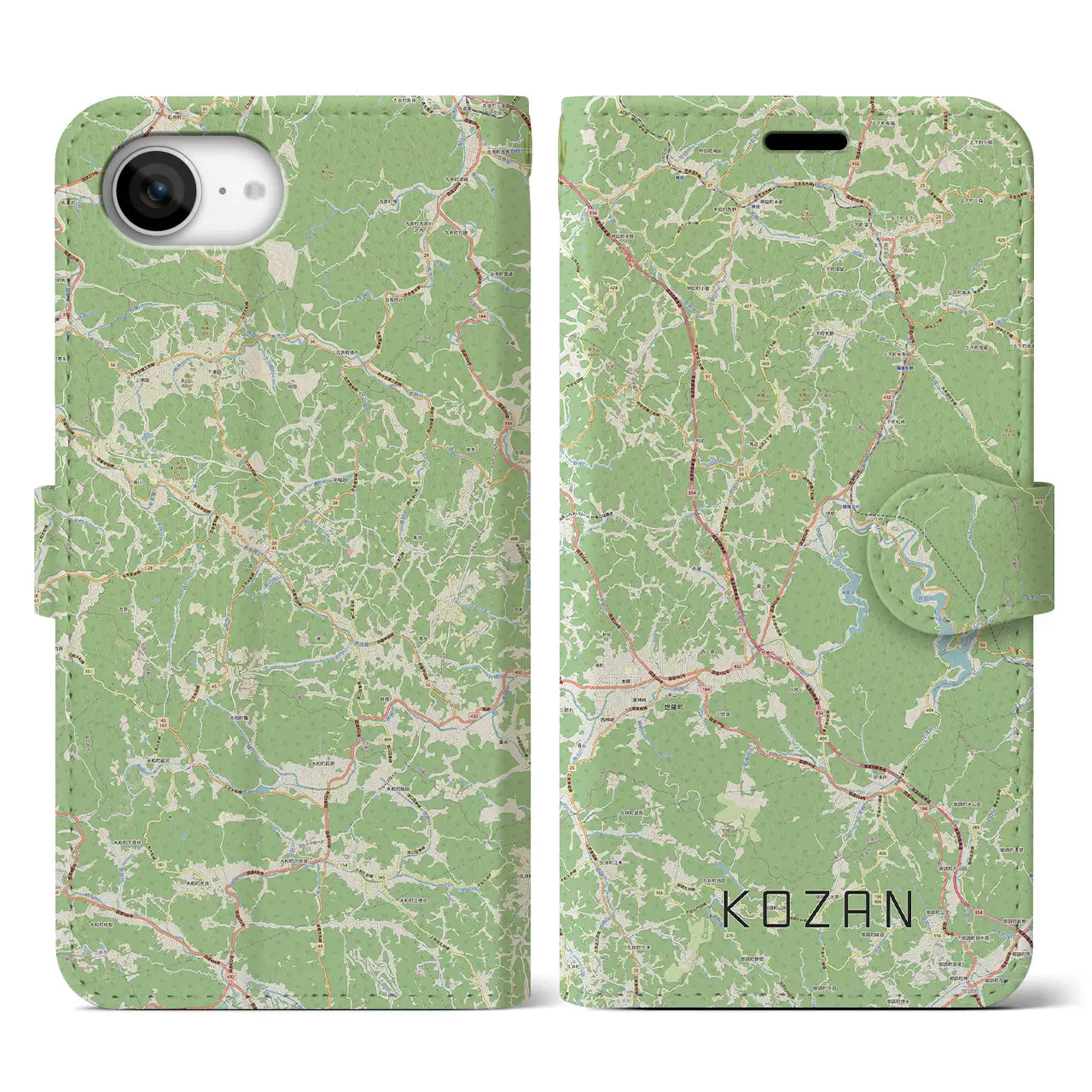 【甲山(広島県)】地図柄iPhoneケース(手帳タイプ)