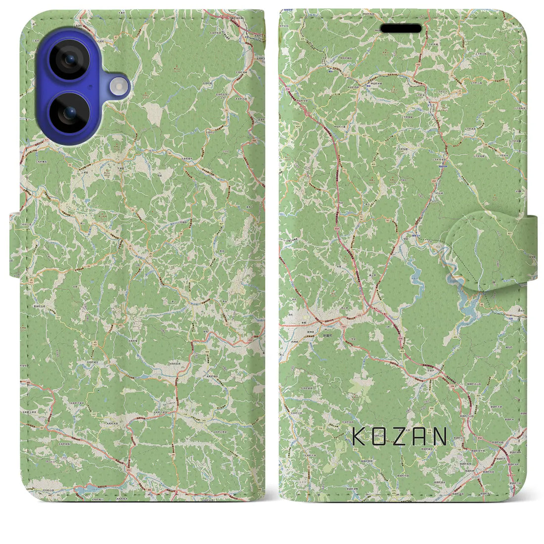 【甲山(広島県)】地図柄iPhoneケース(手帳タイプ)ナチュラル・iPhone 16 Pro Max 用