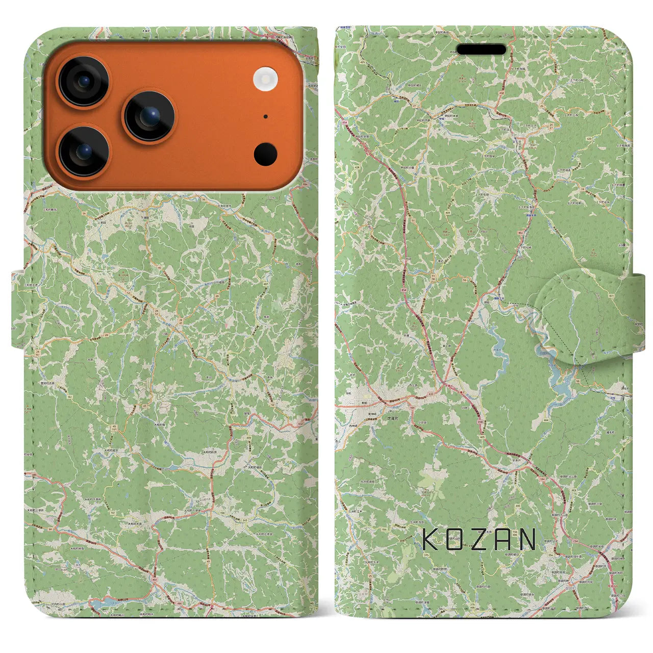 【甲山(広島県)】地図柄iPhoneケース(手帳タイプ)