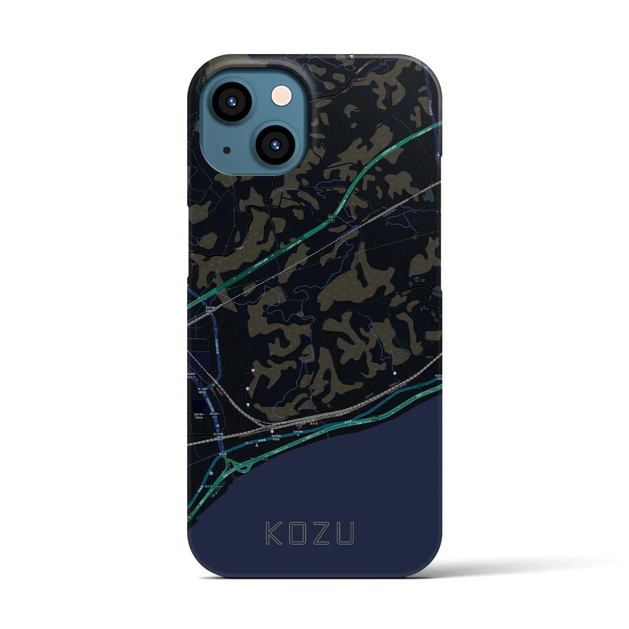 【国府津(神奈川県)】地図柄iPhoneケース(バックカバータイプ)