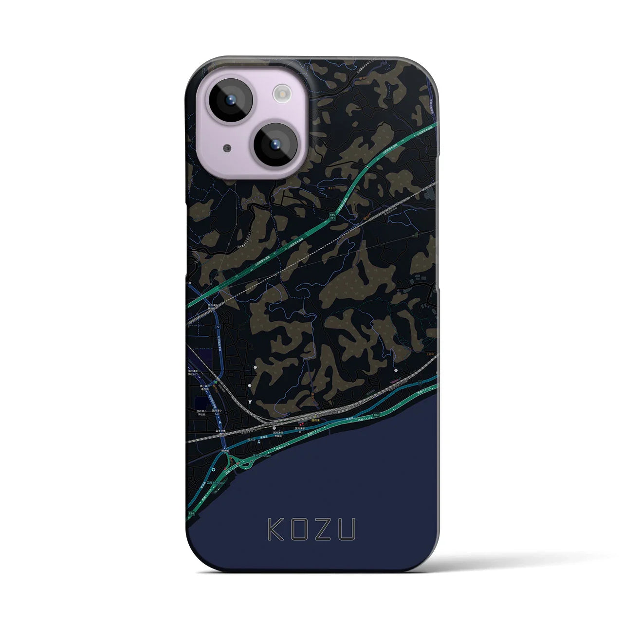 【国府津(神奈川県)】地図柄iPhoneケース(バックカバータイプ)