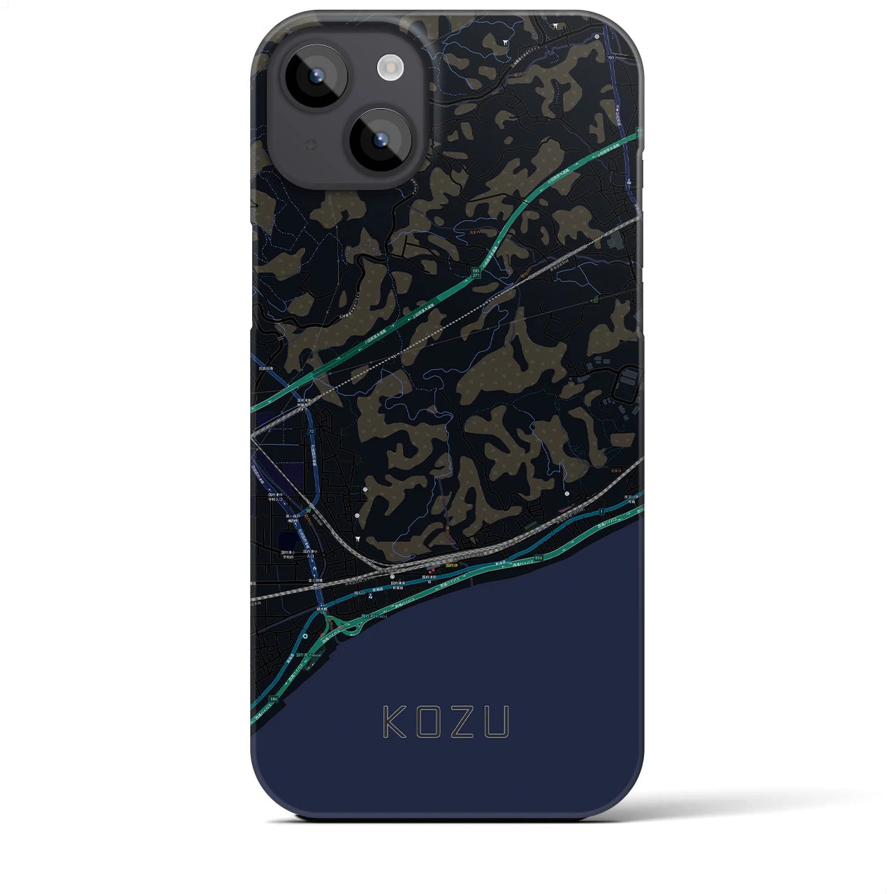 【国府津(神奈川県)】地図柄iPhoneケース(バックカバータイプ)