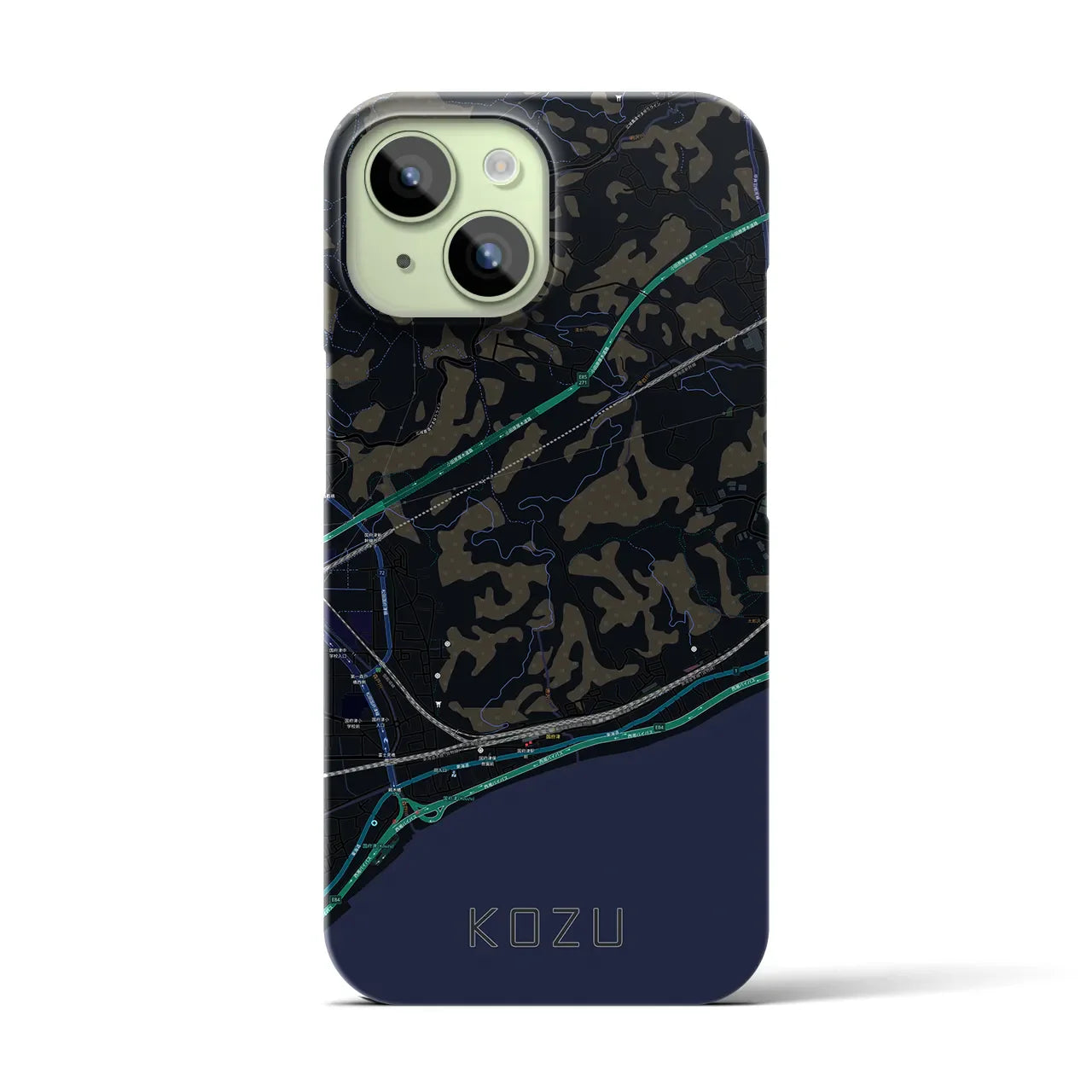 【国府津(神奈川県)】地図柄iPhoneケース(バックカバータイプ)