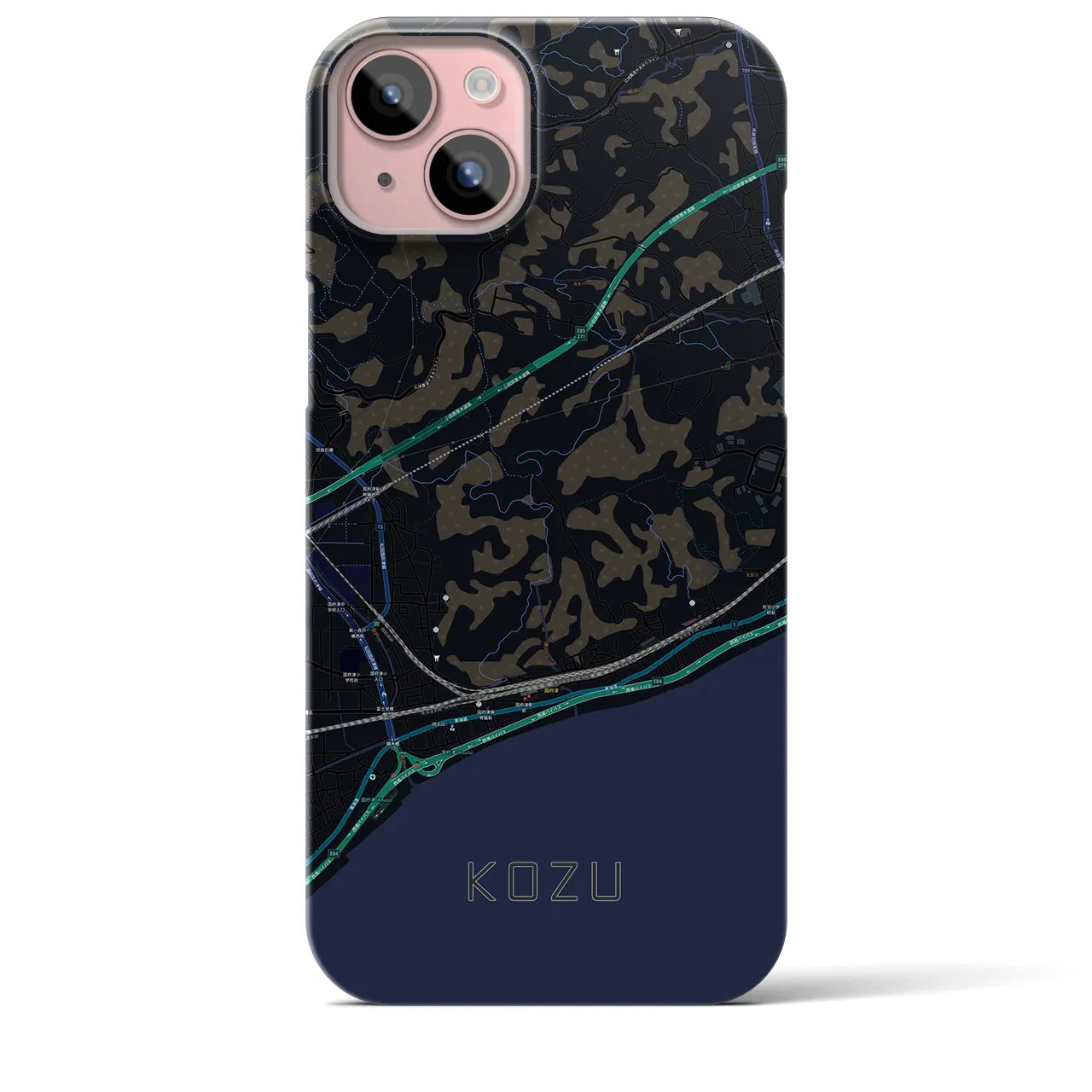 【国府津(神奈川県)】地図柄iPhoneケース(バックカバータイプ)