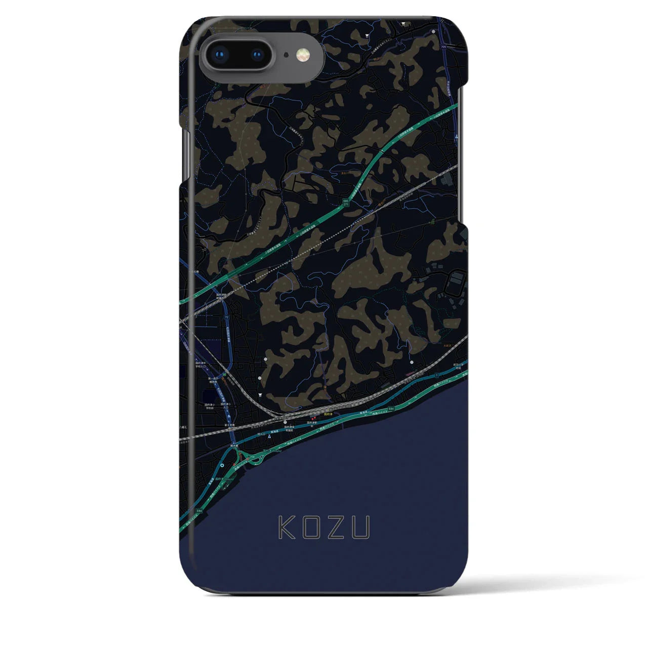 【国府津(神奈川県)】地図柄iPhoneケース(バックカバータイプ)