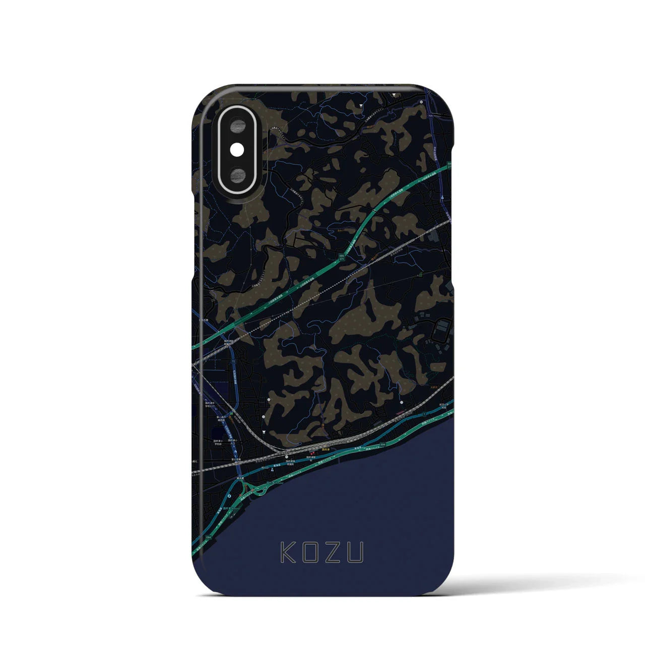 【国府津(神奈川県)】地図柄iPhoneケース(バックカバータイプ)