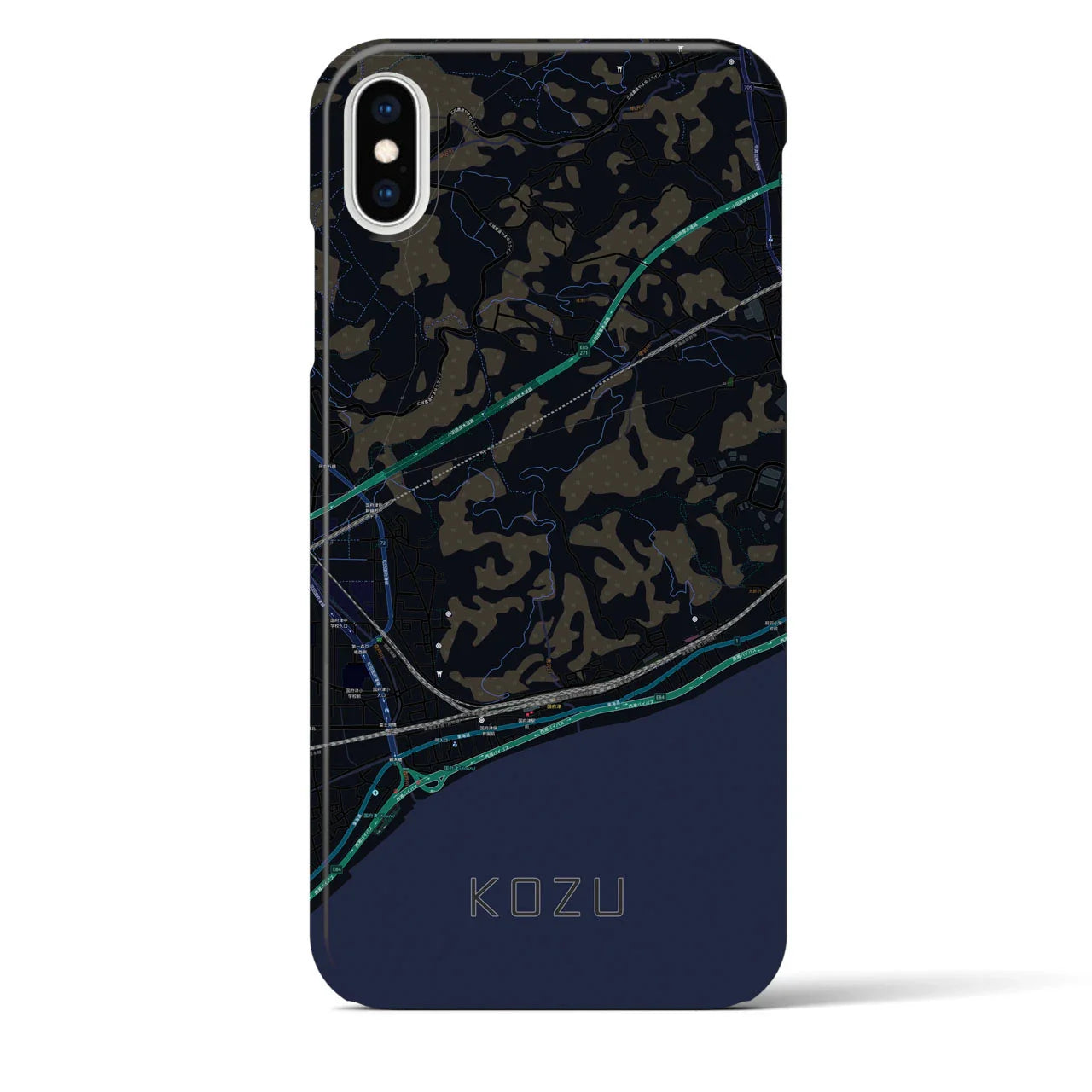 【国府津(神奈川県)】地図柄iPhoneケース(バックカバータイプ)
