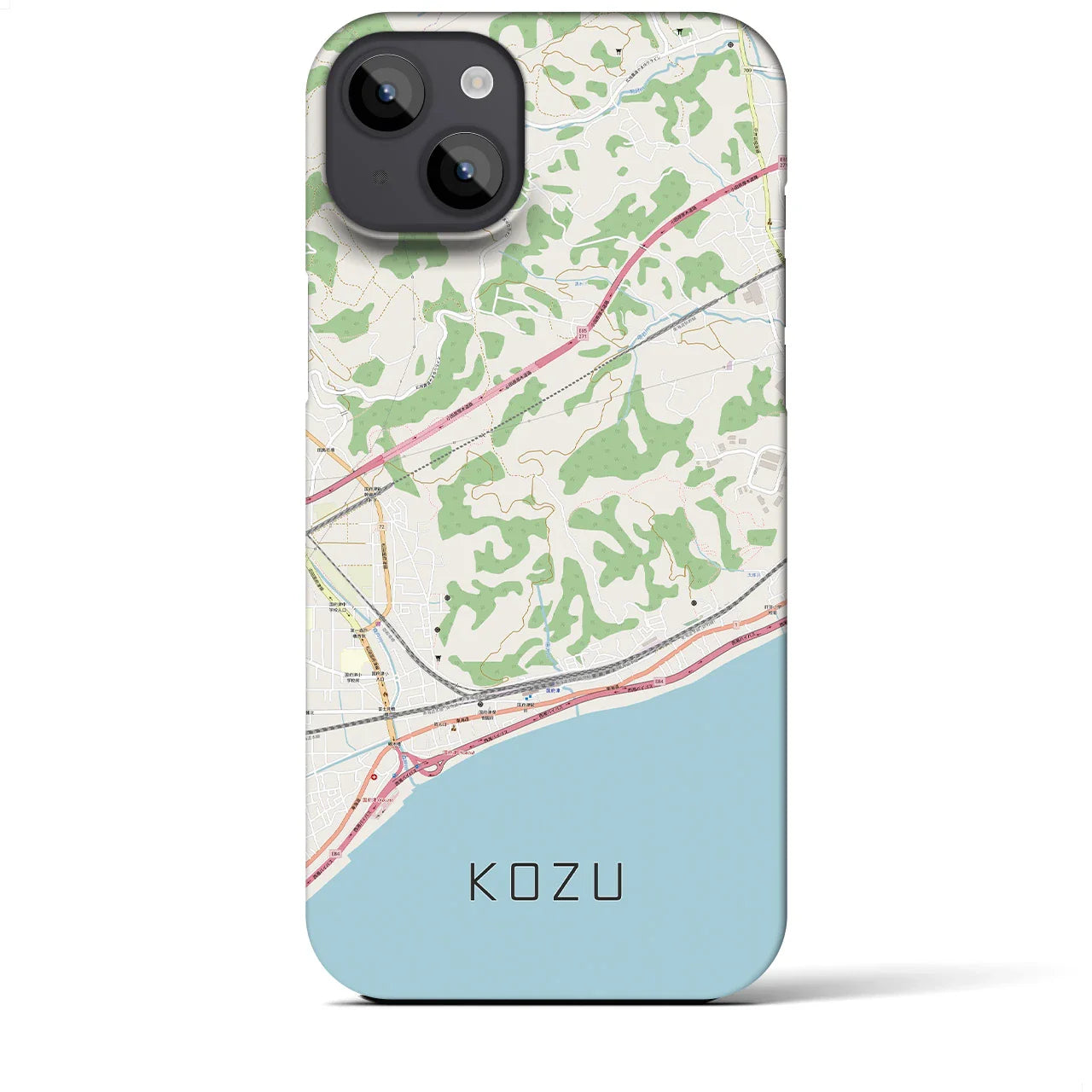 【国府津(神奈川県)】地図柄iPhoneケース(バックカバータイプ)