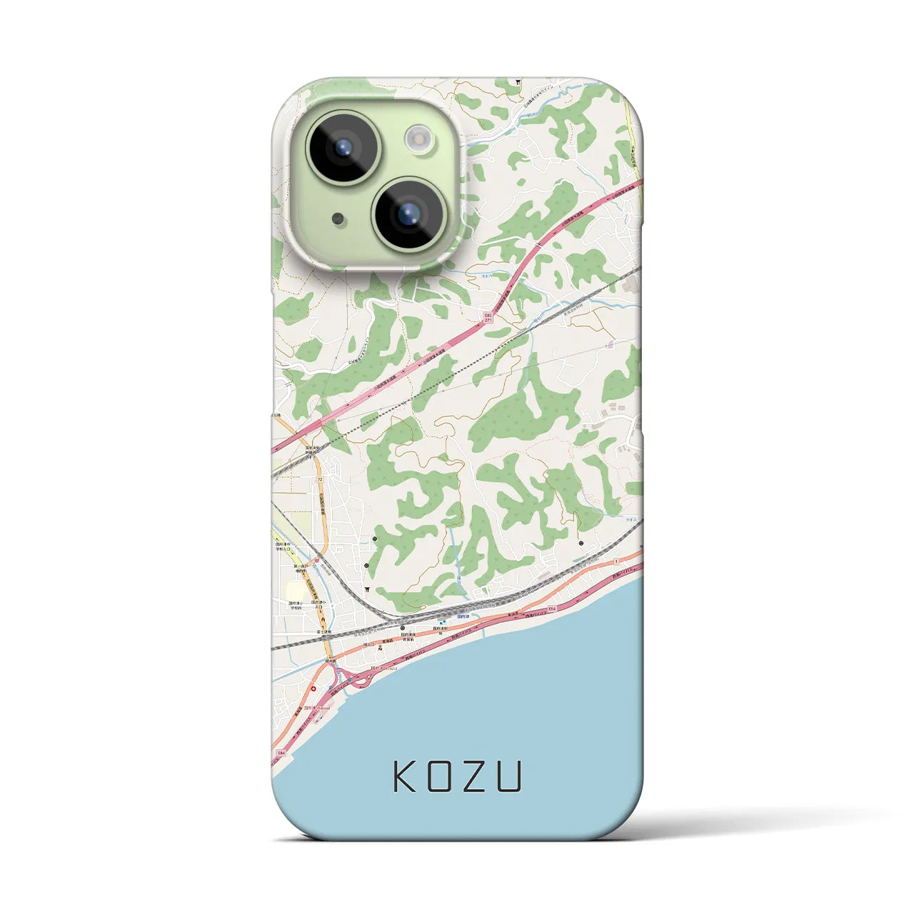 【国府津(神奈川県)】地図柄iPhoneケース(バックカバータイプ)