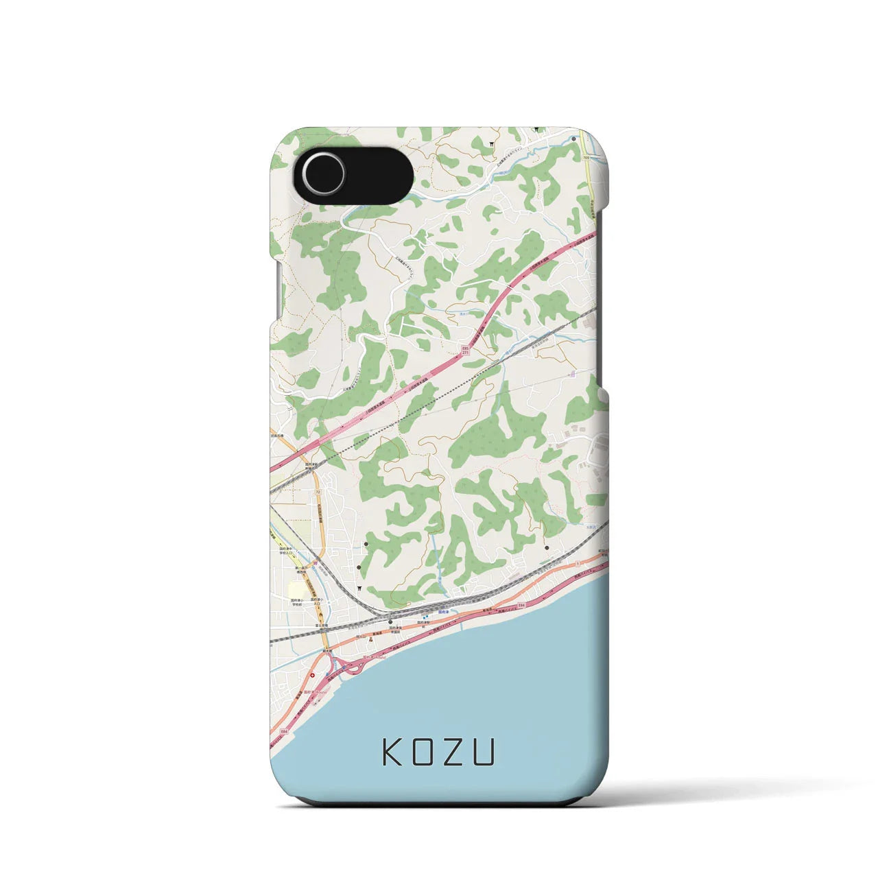 【国府津(神奈川県)】地図柄iPhoneケース(バックカバータイプ)