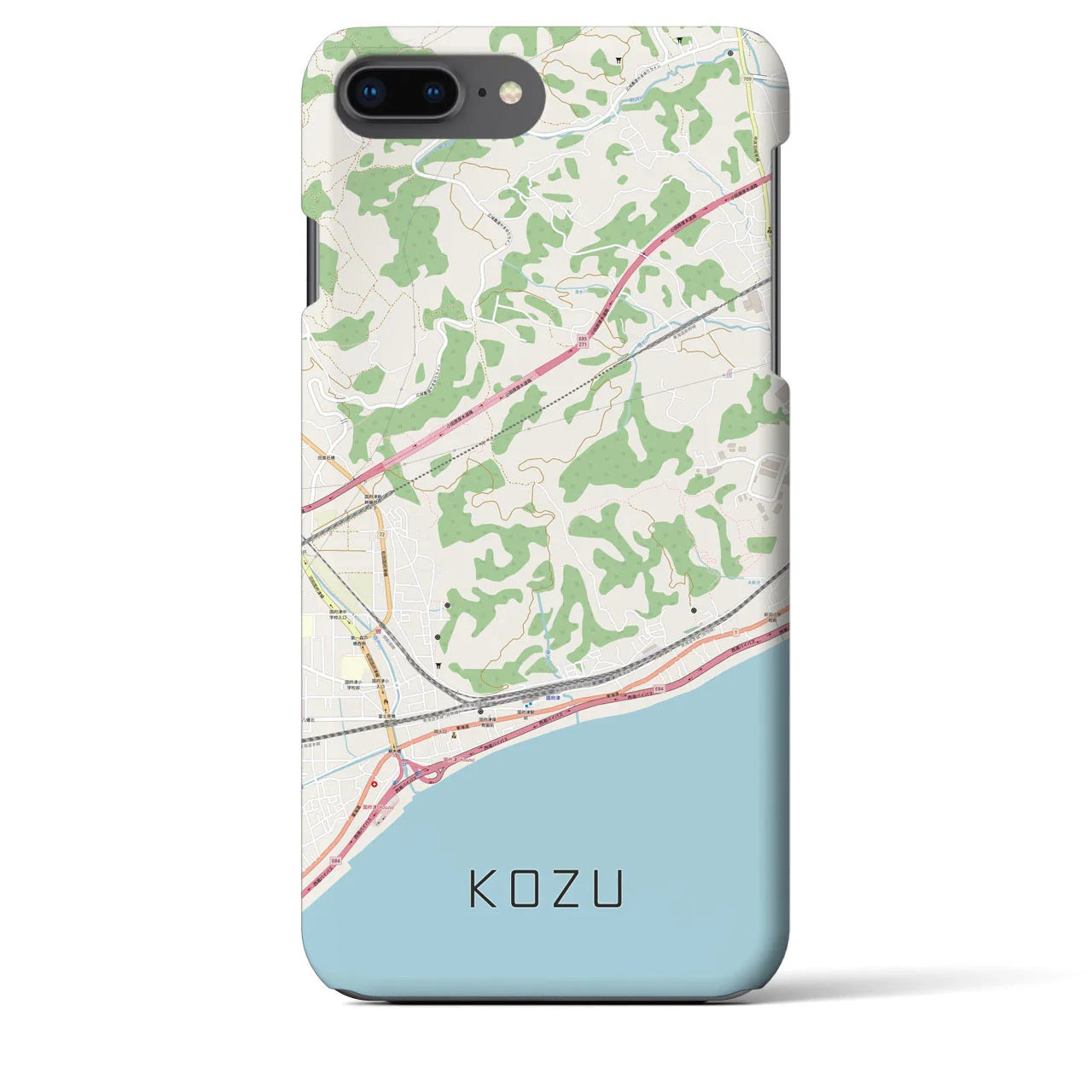 【国府津(神奈川県)】地図柄iPhoneケース(バックカバータイプ)
