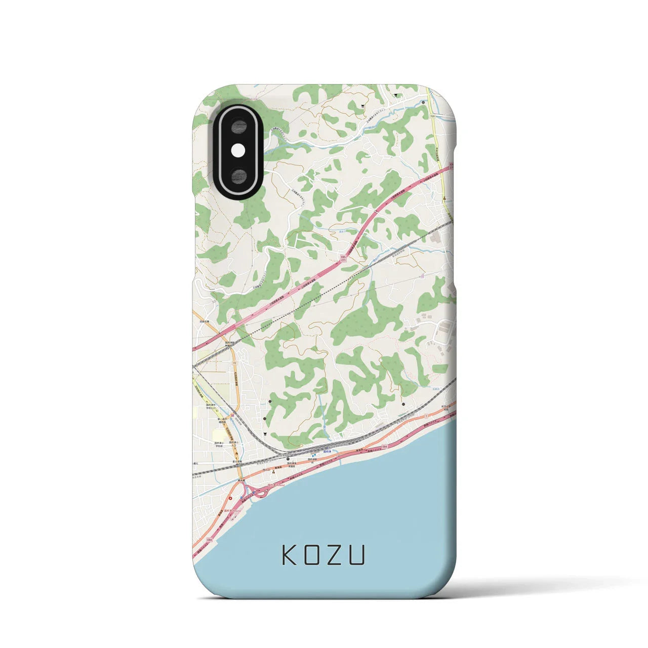 【国府津(神奈川県)】地図柄iPhoneケース(バックカバータイプ)