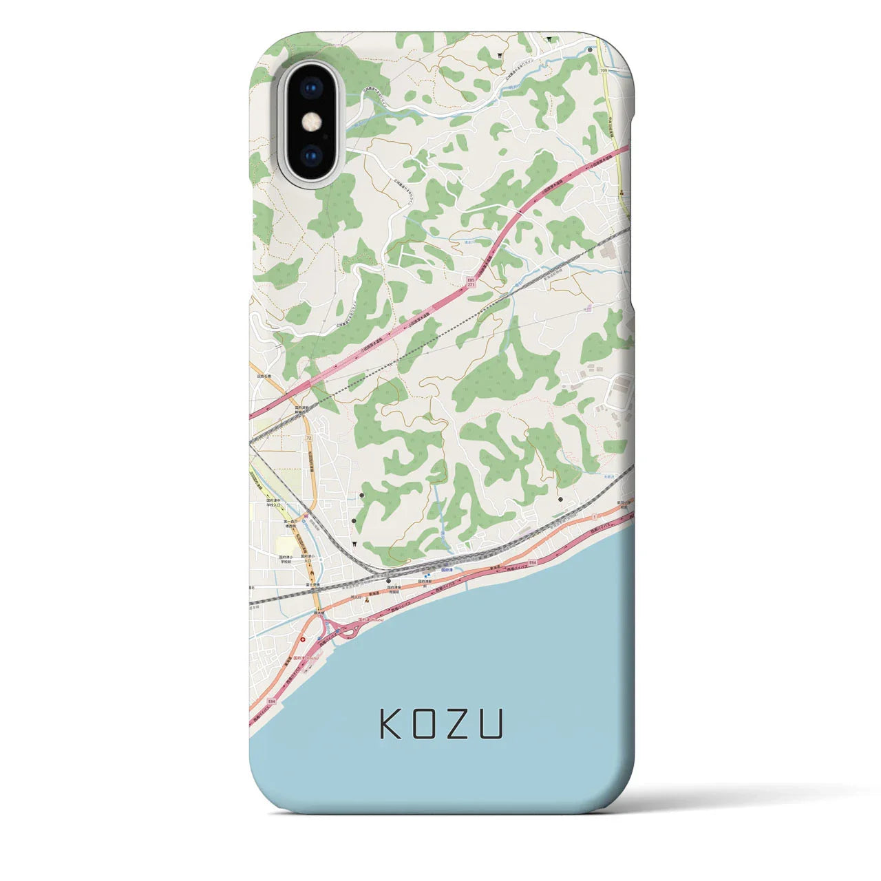 【国府津(神奈川県)】地図柄iPhoneケース(バックカバータイプ)