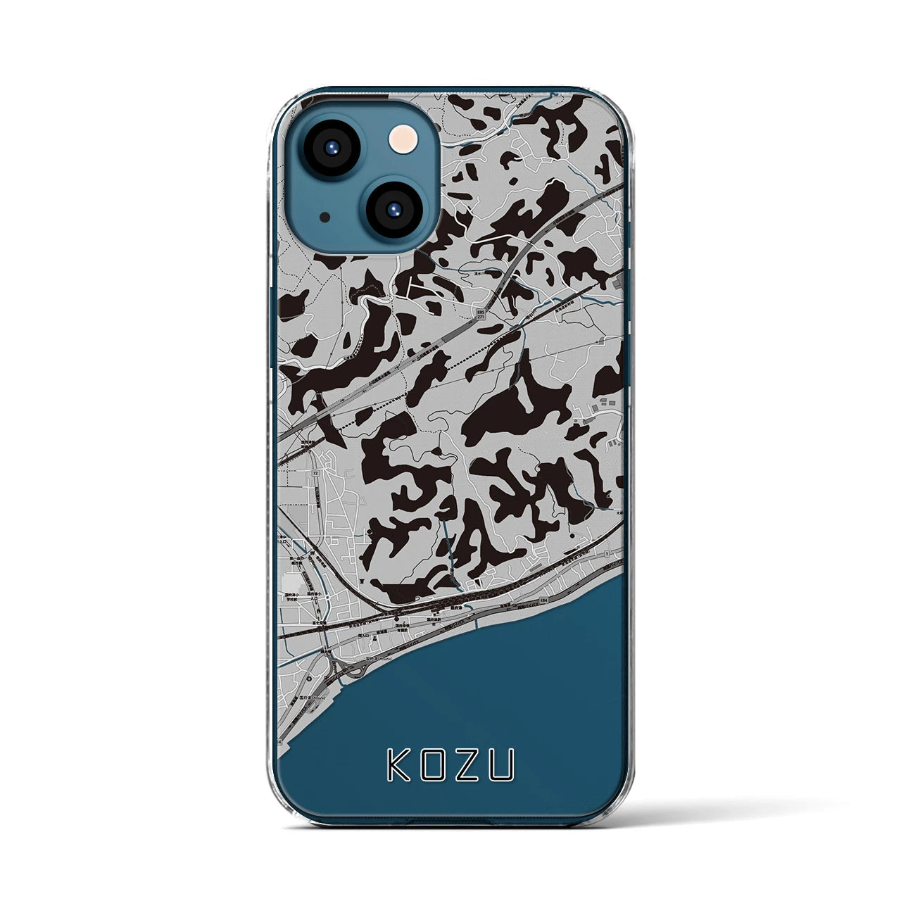 【国府津(神奈川県)】地図柄iPhoneケース(クリアタイプ)