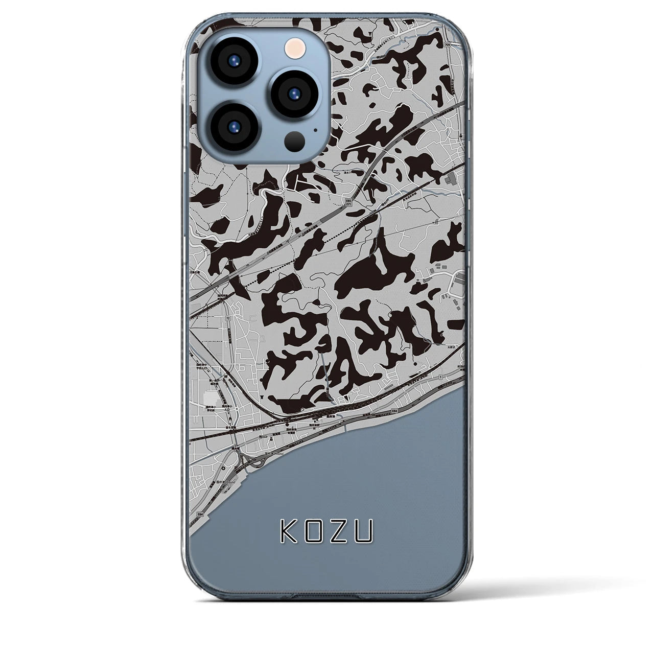 【国府津(神奈川県)】地図柄iPhoneケース(クリアタイプ)