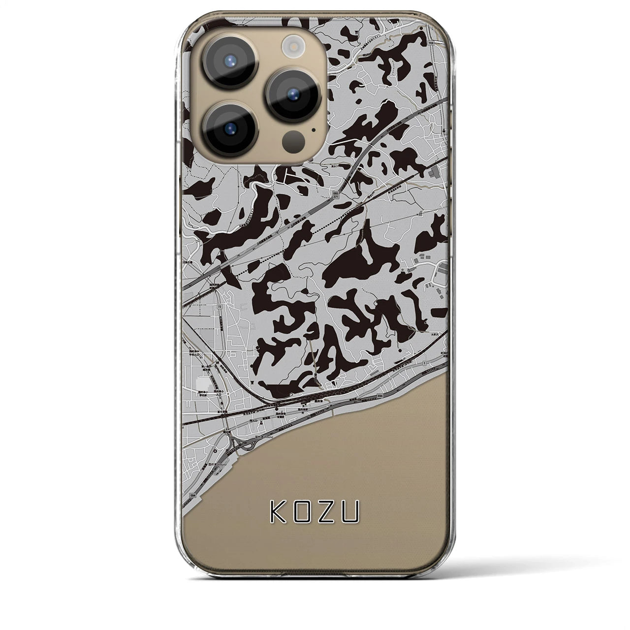 【国府津(神奈川県)】地図柄iPhoneケース(クリアタイプ)