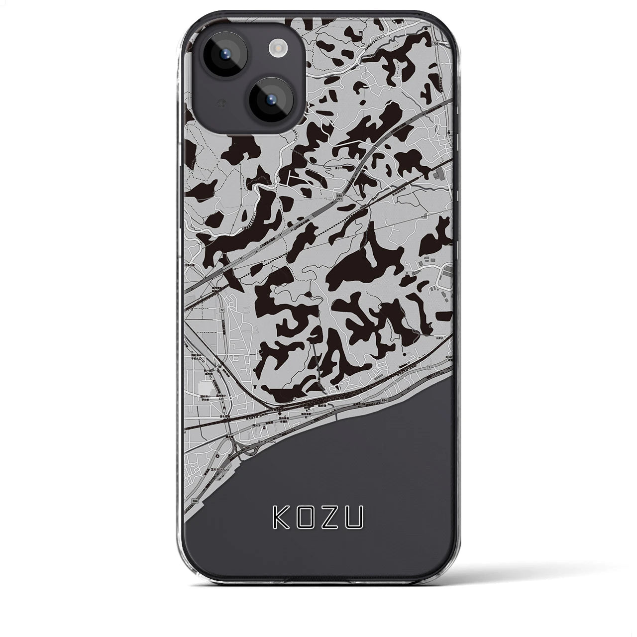 【国府津(神奈川県)】地図柄iPhoneケース(クリアタイプ)