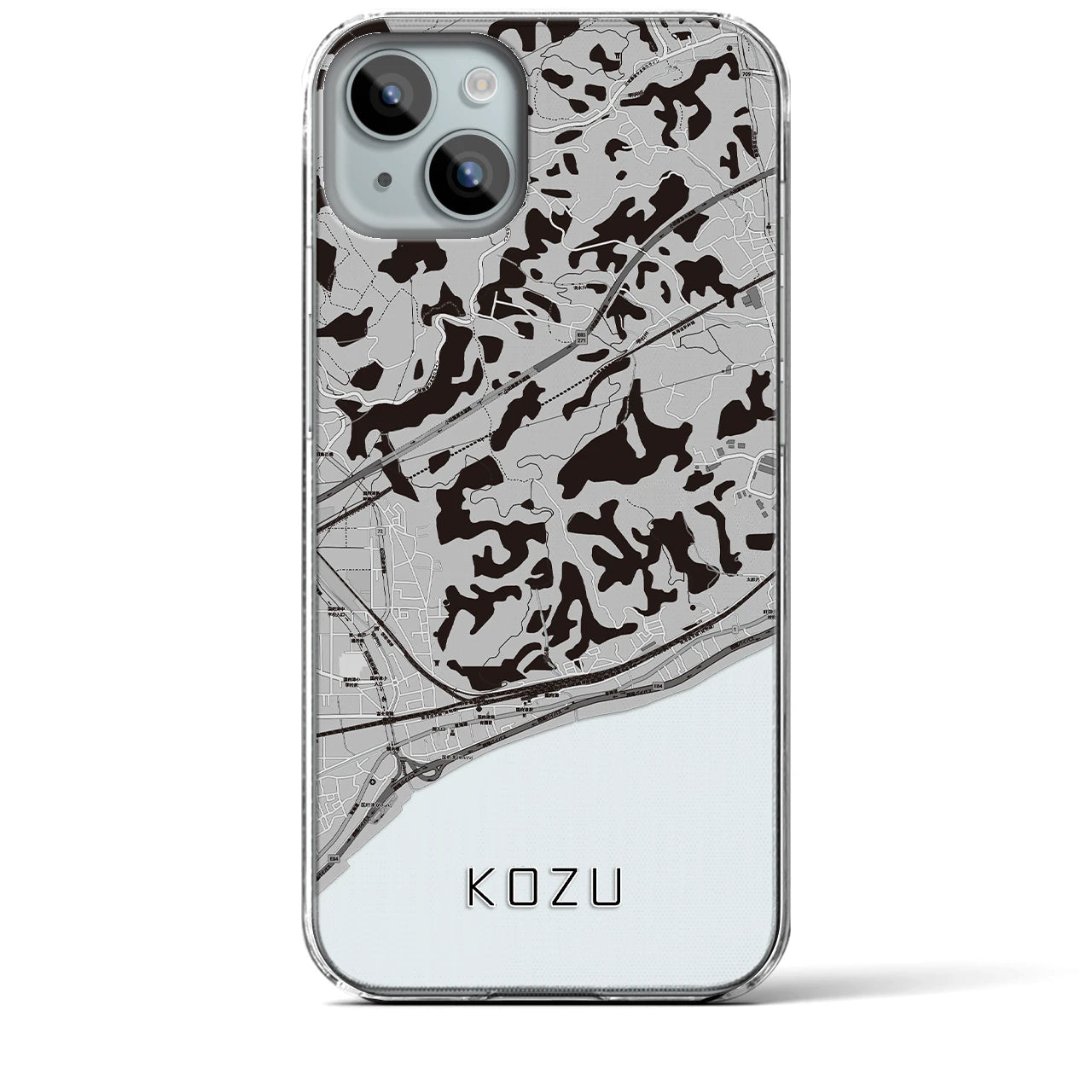 【国府津(神奈川県)】地図柄iPhoneケース(クリアタイプ)