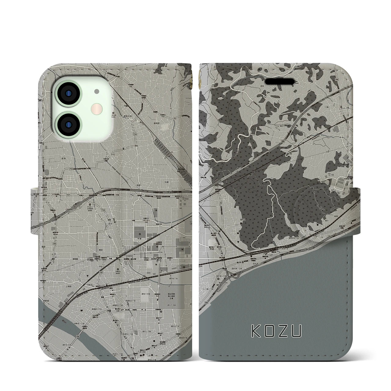 【国府津(神奈川県)】地図柄iPhoneケース(手帳タイプ)