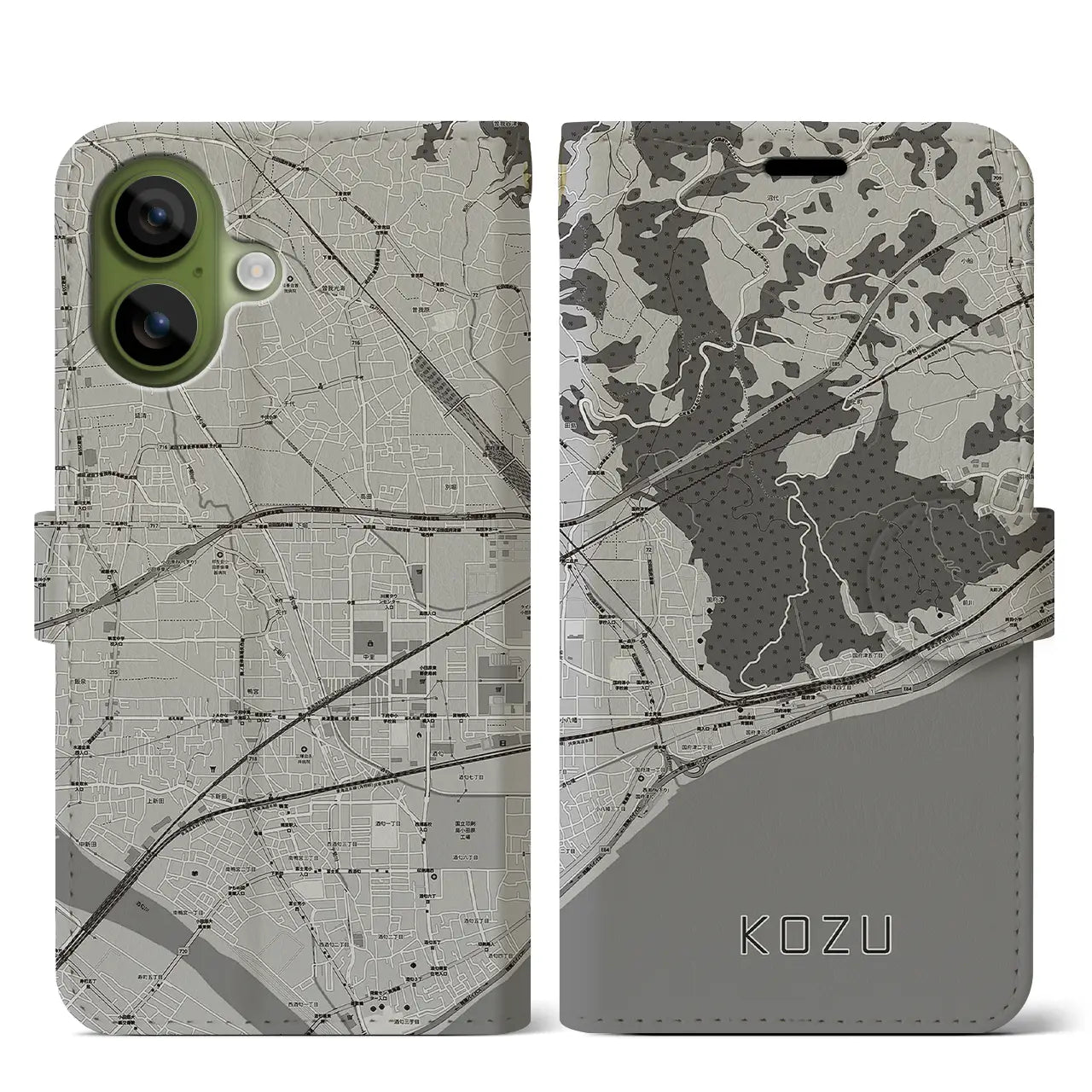 【国府津(神奈川県)】地図柄iPhoneケース(手帳タイプ)