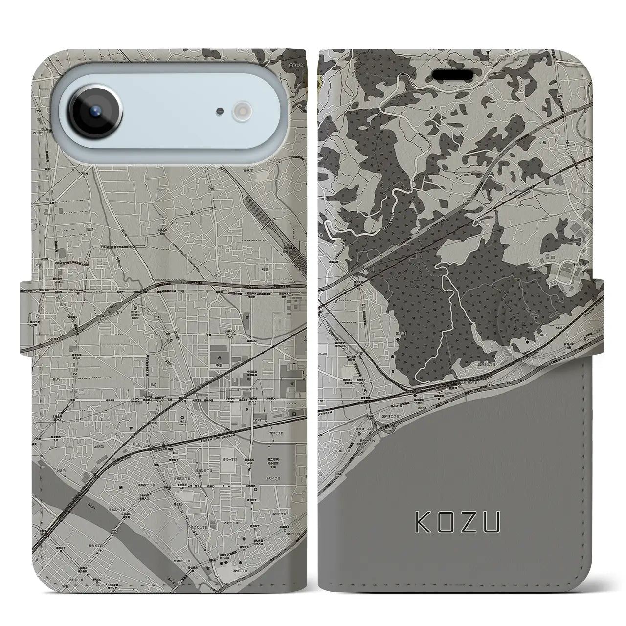 【国府津(神奈川県)】地図柄iPhoneケース(手帳タイプ)