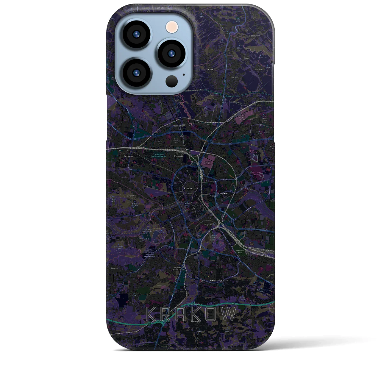 【クラクフ(ポーランド)】地図柄iPhoneケース(バックカバータイプ)