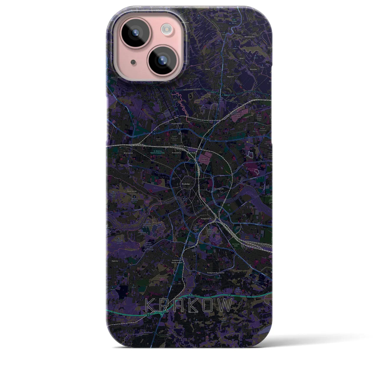 【クラクフ(ポーランド)】地図柄iPhoneケース(バックカバータイプ)